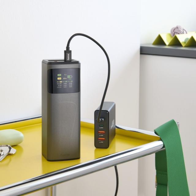 Hama “”High Power” Power Pack, 150 W, 24000 mAh, 2x USB-C, USB-A, Quick Charging 
