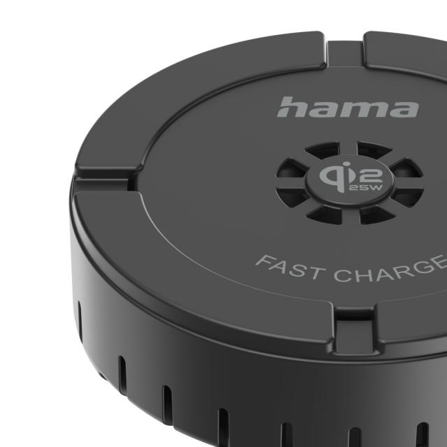 Hama Wireless Qi2 25W Charger, Inductive Charging Pad, Fast Charging, 25 W, blac 