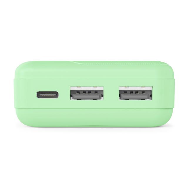 HAMA Външна батерия "Pocket 10", 10000 mAh, Изходи: 2x USB-A, зелена 