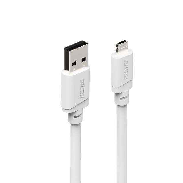HAMA Кабел за зареждане USB-А -Lighntning , 2 m, Бял 