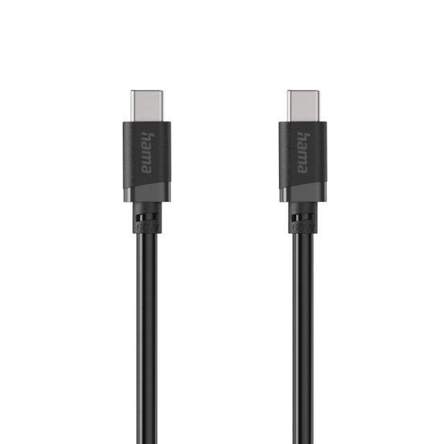 HAMA Кабел USB-C - USB-C, 60W, 2 м, черен 