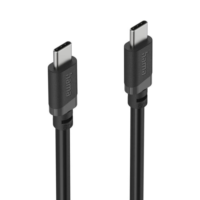 HAMA Кабел USB-C - USB-C, 60W, 2 м, черен 