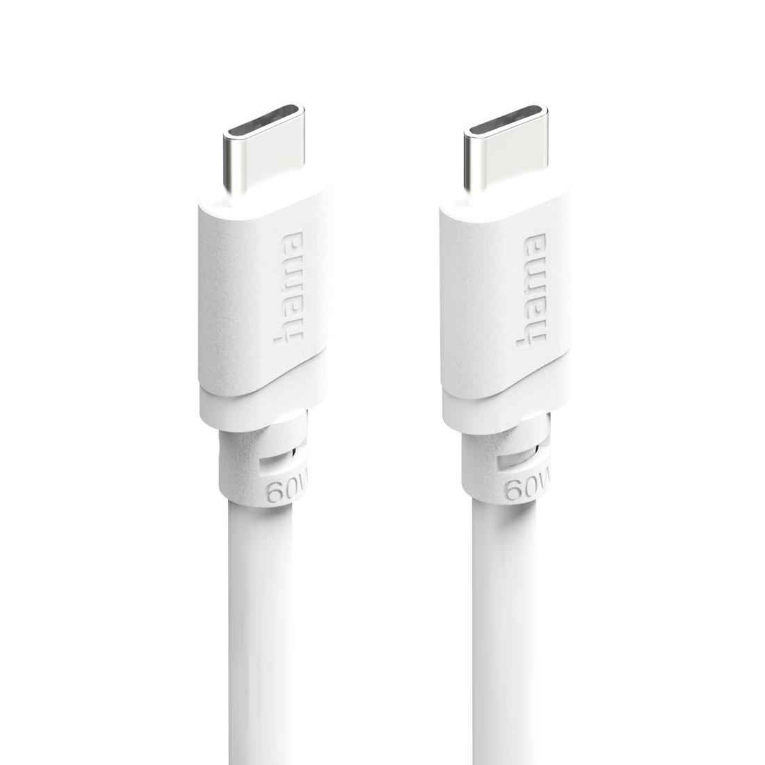 HAMA Кабел USB-C - USB-C, 60W, 2 м, бял