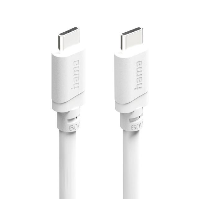 HAMA Кабел USB-C - USB-C, 60W, 2 м, бял 