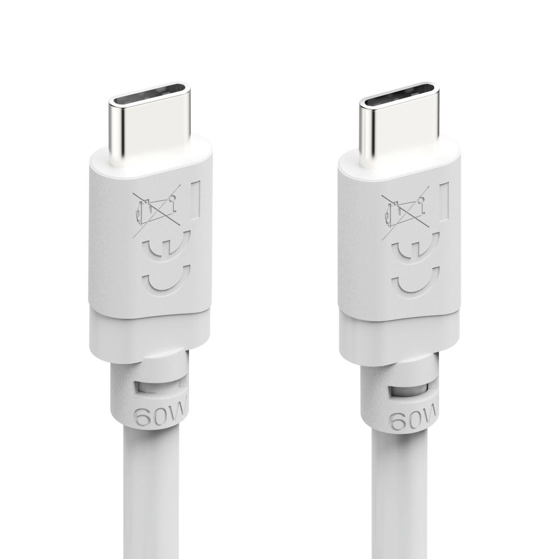 HAMA Кабел USB-C - USB-C, 60W, 2 м, бял