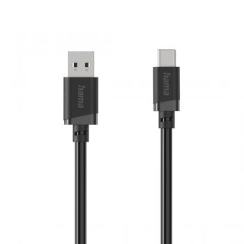 HAMA Кабел USB-A - USB-C, 2 м, черен