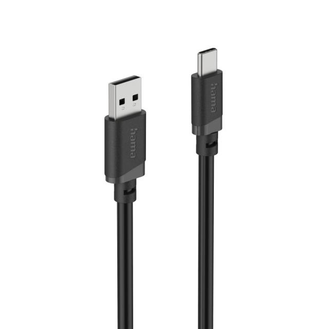 HAMA Кабел USB-A - USB-C, 2 м, черен 