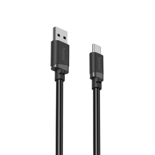 HAMA Кабел USB-A - USB-C, 2 м, черен 