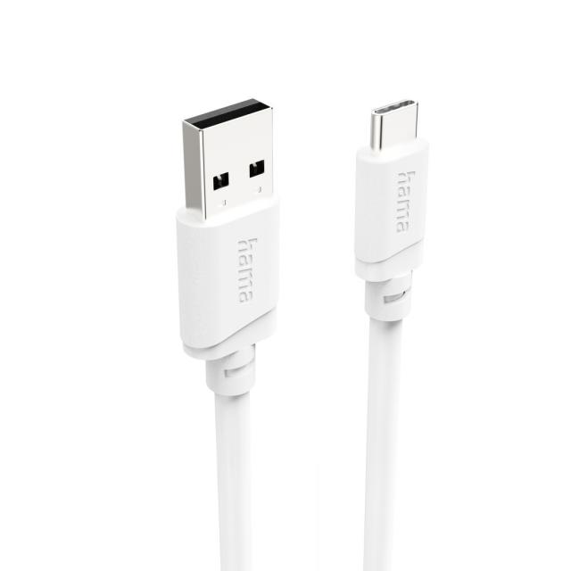 HAMA Кабел USB-A - USB-C, 2 м, бял 