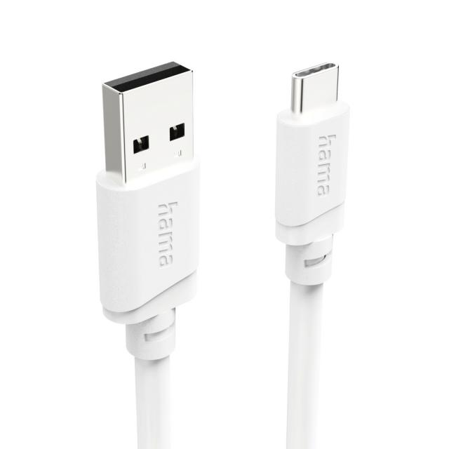 HAMA Кабел USB-A - USB-C, 2 м, бял 