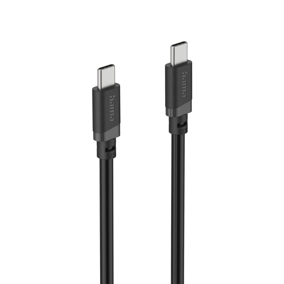 HAMA Кабел USB-C - USB-C, 60W, 0.5 м, черен