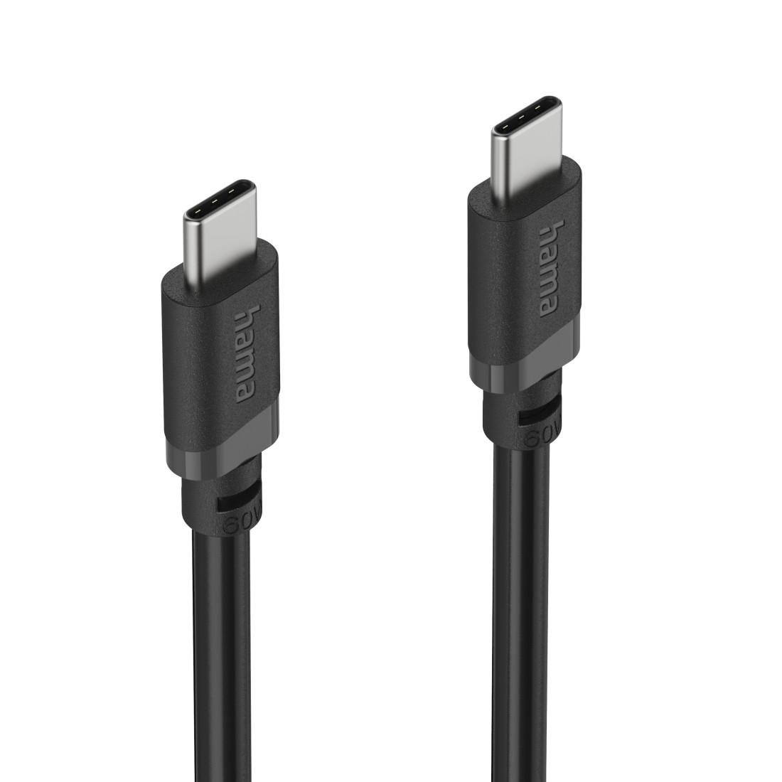 HAMA Кабел USB-C - USB-C, 60W, 0.5 м, черен