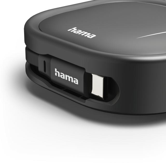 Hama Retractable Charging Cable, USB-C - USB-C, 60 W, 1 m 
