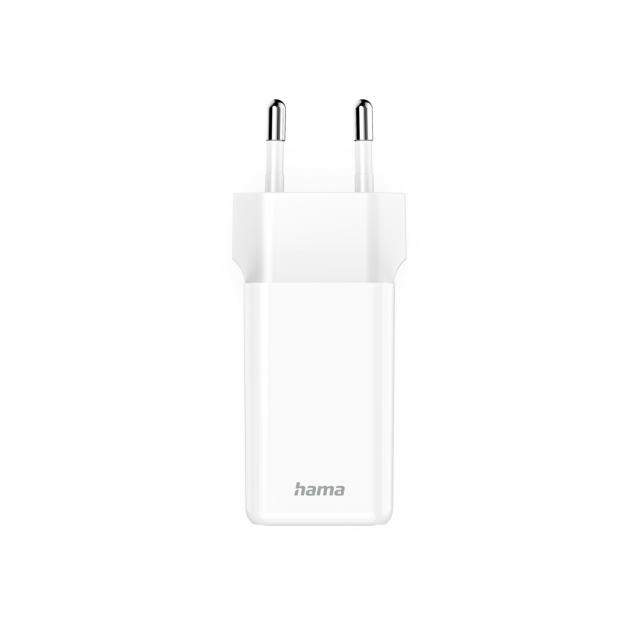 HAMA Бързо зарядно устройство, 40–60 W, GaN, USB-C, PD, Dynamic Fast Charger, бяло 