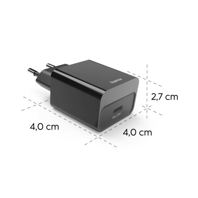 Hama Fast Charger, USB-C, PD, 20 W, black 