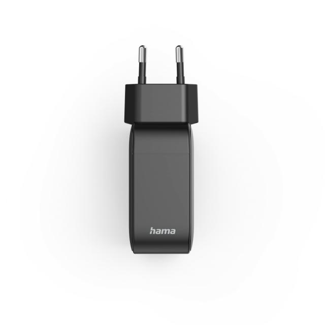 HAMA Бързо зарядно GaN, 2x USB-C, 1x USB-A, PD, 100 W, черно 