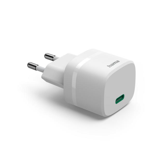 HAMA Зарядно устройство, 30 W, GaN, USB-C, PD/Qualcomm®, Zero Standby, бяло 