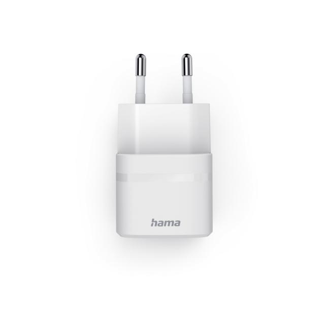 HAMA Зарядно устройство, 30 W, GaN, USB-C, PD/Qualcomm®, Zero Standby, бяло 