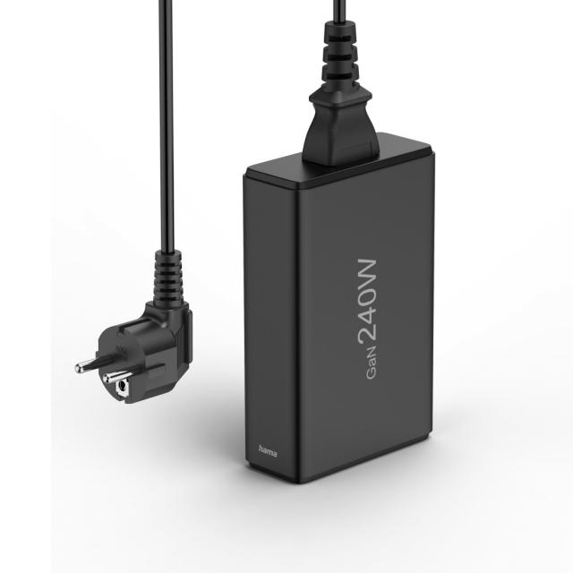 Hama 5 Port USB Charging Station, GaN, Fast Charger, 4xUSB-C, 1xUSB-A, PD, 240 W 