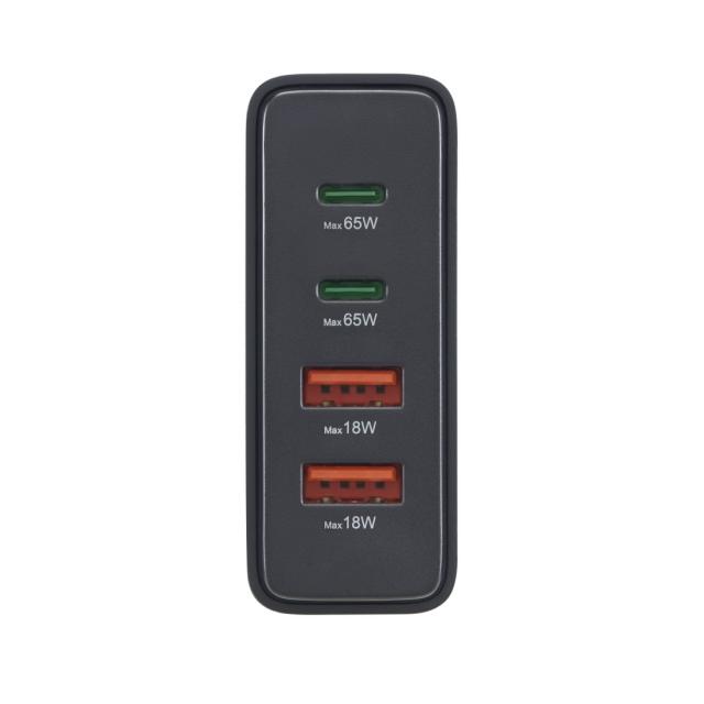 Hama 4-Port USB Charging Station, GaN, Fast Charger, 2xUSB-C, 2xUSB-A, PD, 65 W 