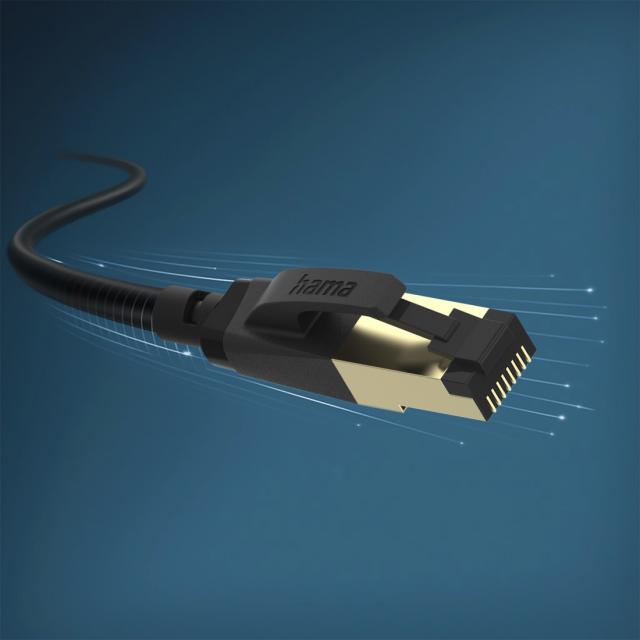 HAMA Мрежов пач кабел, CAT 8, 40 Gbit/s, S/FTP, екраниран, 0,50 m 