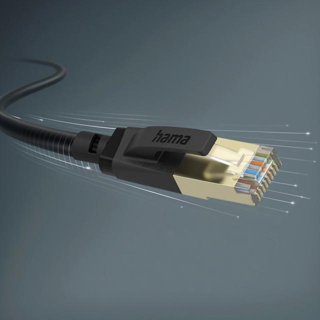 HAMA Мрежов пач кабел, CAT 8, 40 Gbit/s, S/FTP, екраниран, 0,50 m 