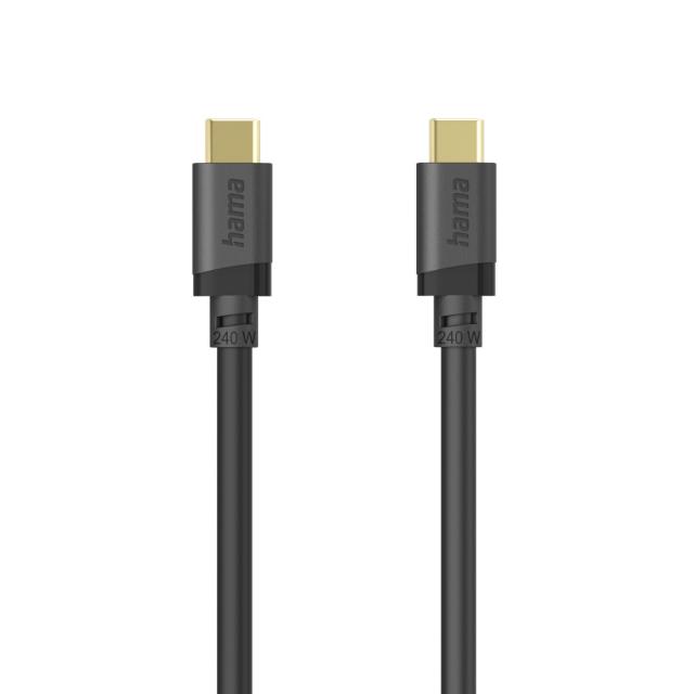 HAMA Кабел USB-C E-Marker чип USB 3.2 Gen1, 5 Gbit/s, 240 W, 0.75 м 