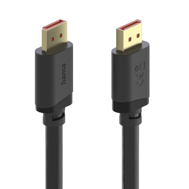 HAMA Кабел DisplayPort, DP 2.1, Ultra-HD 16K, 80 Gbit/s, 2 m 