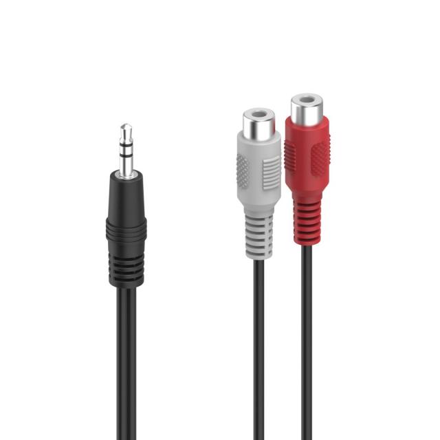 HAMA Аудио адаптер, 2 x RCA женско - 3.5 mm жак мъжко, стерео 