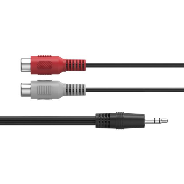 HAMA Аудио адаптер, 2 x RCA женско - 3.5 mm жак мъжко, стерео 