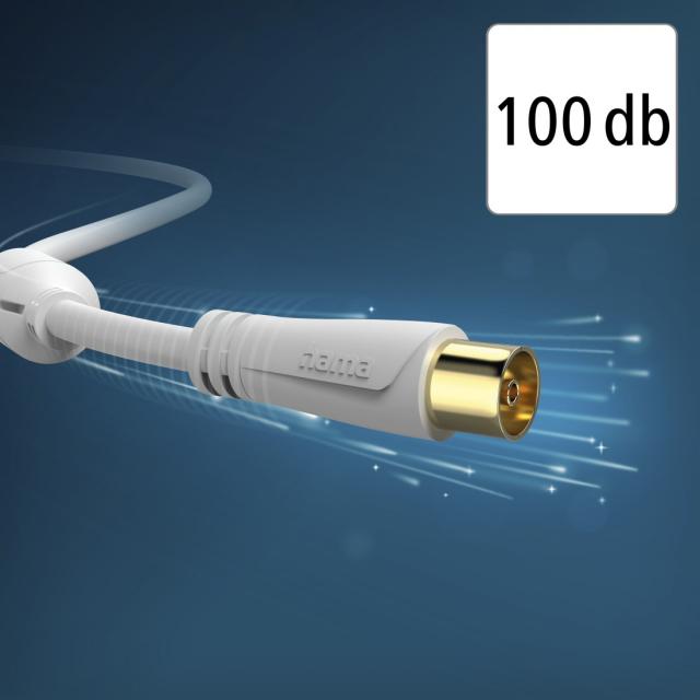 HAMA Коаксиален антенен кабел, позлатен, 3,0 м, 100 dB 