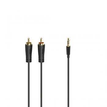 Hama Audio Cable, 3.5 mm Jack Plug - 2 RCA Plugs, Stereo, gold-plated, 1.5 m