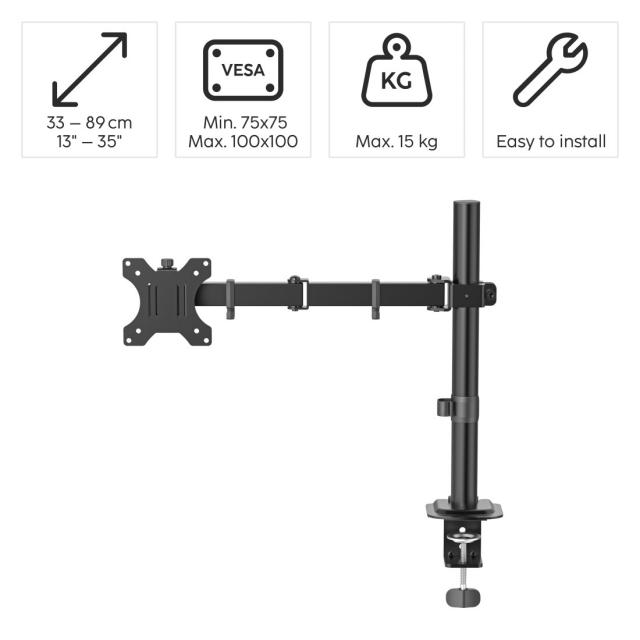 HAMA Стойка за монитор за бюро ( 13" - 35"), регулируема, 2 рамена,12кг 