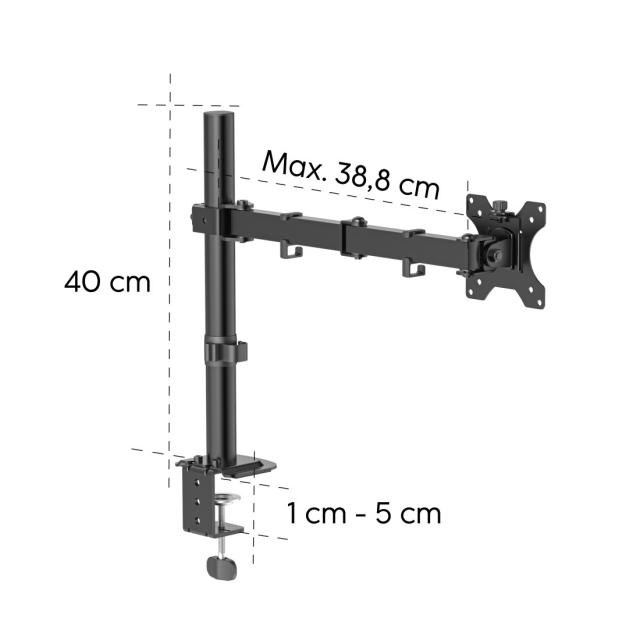 HAMA Стойка за монитор за бюро ( 13" - 35"), регулируема, 2 рамена,12кг 