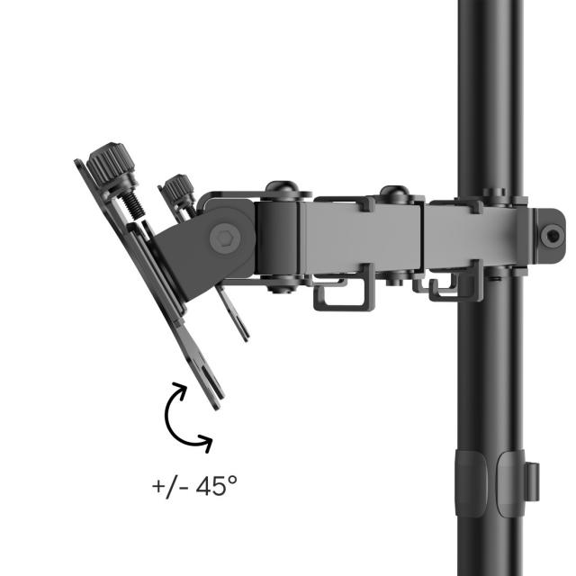 Hama Monitor Mount, 2 Monitors, Height-adjustable, Swivel/Tilt, 13" - 35" 