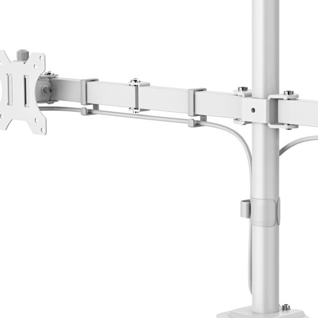 Hama Monitor Mount, 2 Monitors, Height-adjustable, Swivel/Tilt, 13" - 35", white 