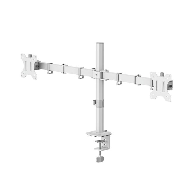 Hama Monitor Mount, 2 Monitors, Height-adjustable, Swivel/Tilt, 13" - 35", white 
