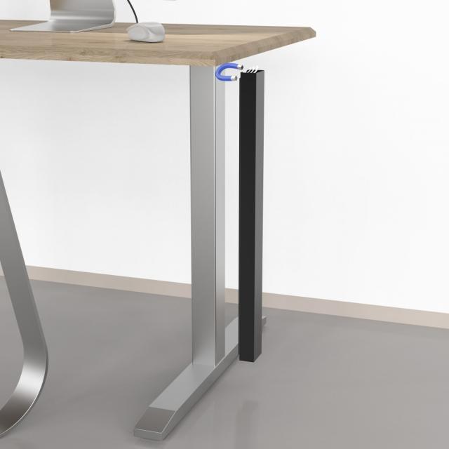 HAMA Магнитен кабелен канал, 55 см, за монтаж на крака на маса, черен 