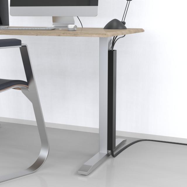 HAMA Магнитен кабелен канал, 55 см, за монтаж на крака на маса, черен 