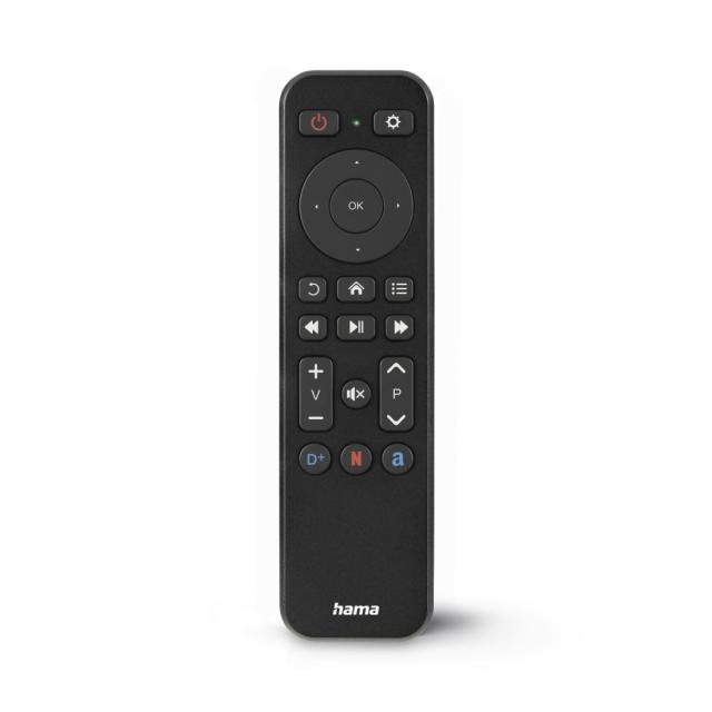 Hama Remote Control for TV + Netflix, Prime Video, Disney+ Buttons, Programmable 