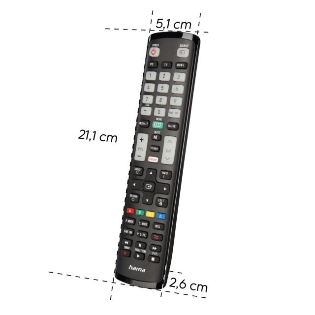 HAMA Универсално дистанционно за Samsung TV, IR, обучаемо, светещи бутони 