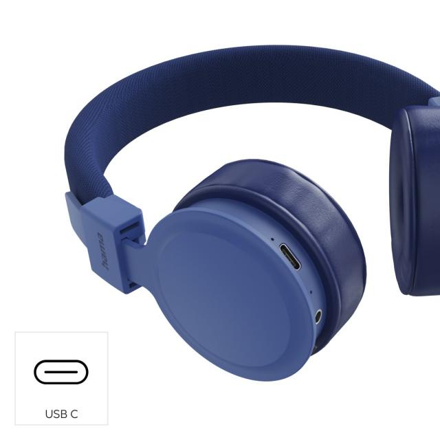 HAMA Слушалки с микрофон "Freedom Lit III"  Bluetooth, On-Ear, син 