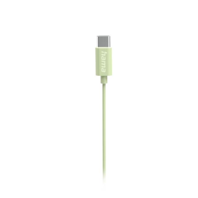 HAMA Слушалки “Curly”, USB-C, микрофон, зелен 