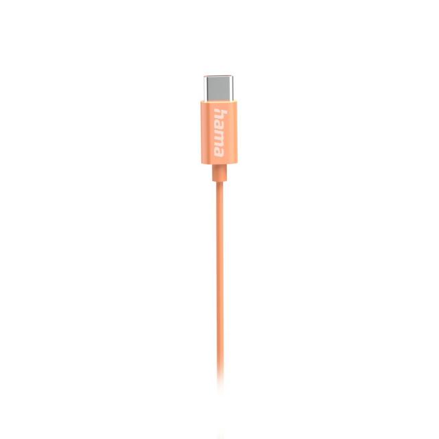 HAMA Слушалки “Curly”, USB-C, микрофон, оранжев 