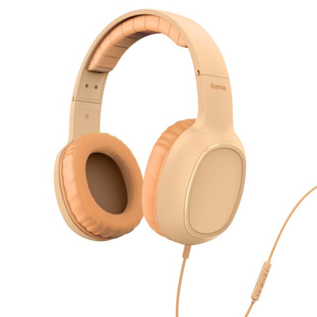 HAMA Слушалки с микрофон "Fun C", USB-C, водач за кабел от едната страна, Оранжев 