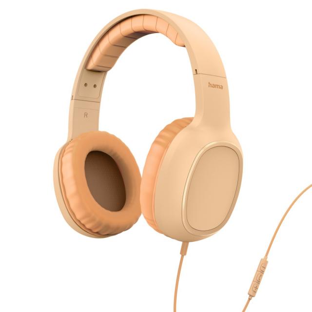HAMA Слушалки с микрофон "Fun C", USB-C, водач за кабел от едната страна, Оранжев 