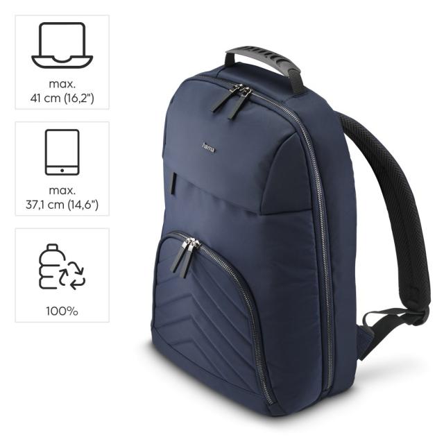 HAMA Раница за лаптоп "Premium Lightweight", до 41 см (16,2"), тъмносиня 