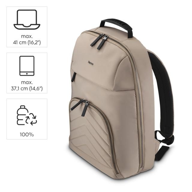 HAMA Раница за лаптоп "Premium Lightweight", до 41 см (16,2"), бежов 