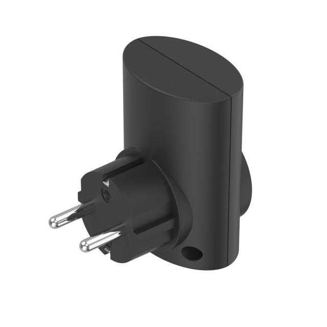 HAMA Контакт с вградена защита от пренапрежение, черен 