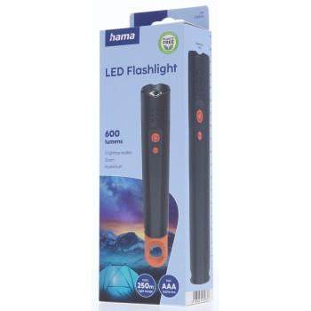 HAMA LED Фенер „FLX600“, батерии 3 х ААА, удароустойчив, алуминиев, 4 режима + SOS 